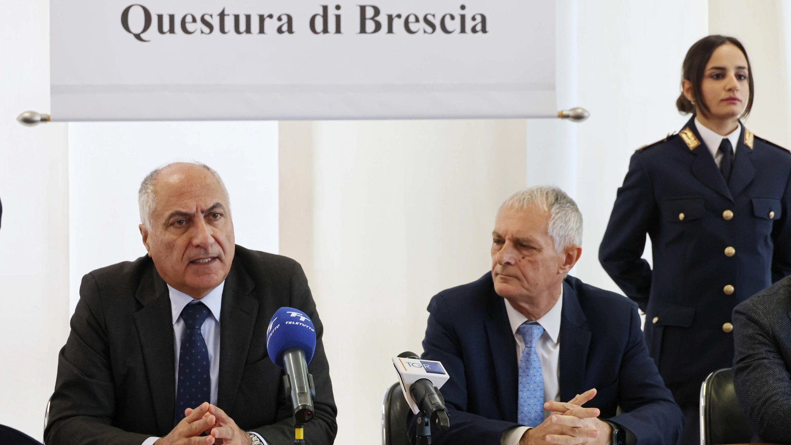 Francesco Prete, il procuratore capo di Brescia, e Eugenio Spina, questore
