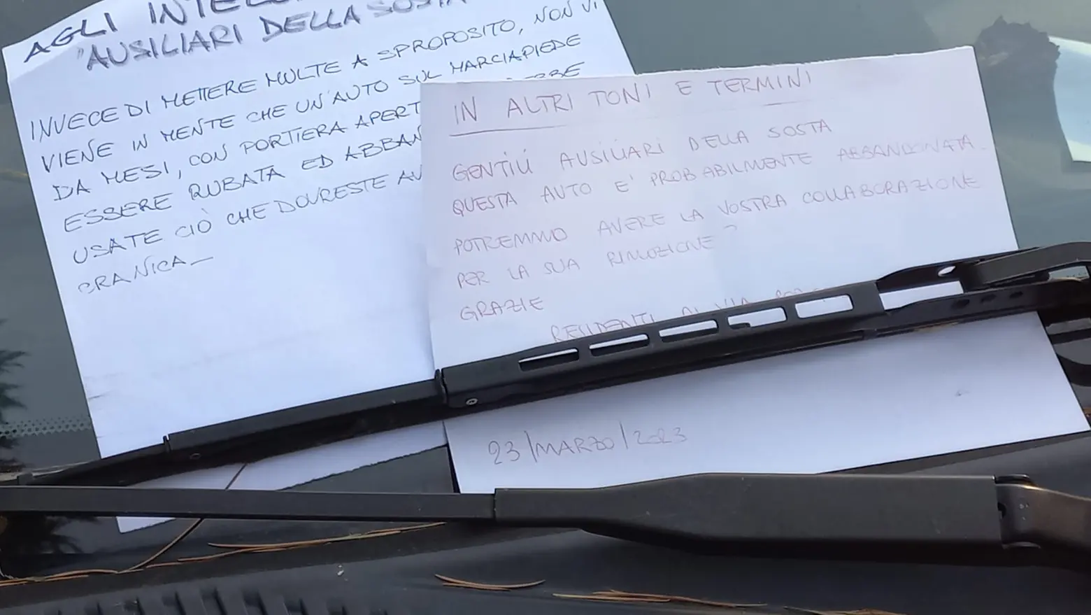 Il doppio messaggio per gli ausiliari della sosta