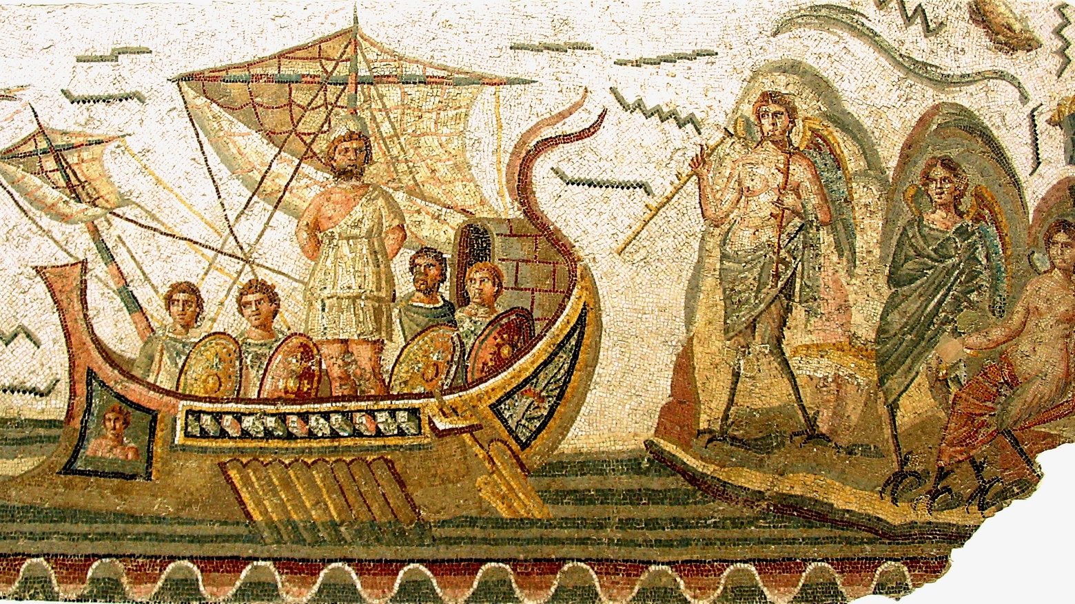 Un mosaico di Ulisse alle prese con le Sirene