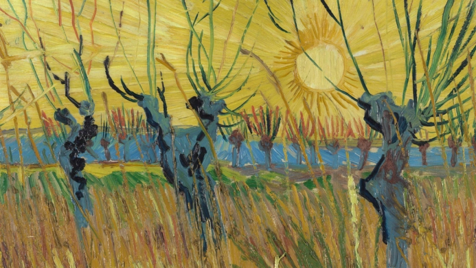 Vincent van Gogh, Salici al tramonto, 1888. Olio su tela su cartoncino. Kröller-Müller Museum, Otterlo