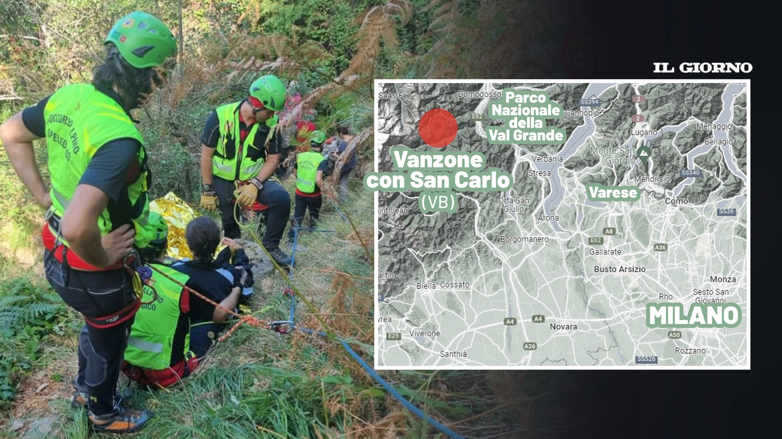 Il punto dov'è morto l'escursionista milanese Aldo Venturi