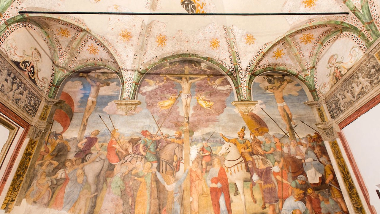 Umanitaria, Salone degli affreschi, particolare 'Crocifissione' 