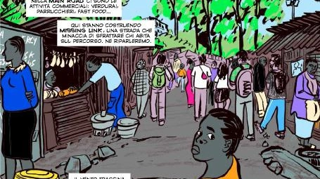 Giorgio Fontana con Danilo Deninotti e Lucio Ruvidotti sono stati a Nairobi  con i volontari della ong Rainbow for Africa Da lì è nata la graphic novel  che racconta il viaggio in un vero e proprio inferno