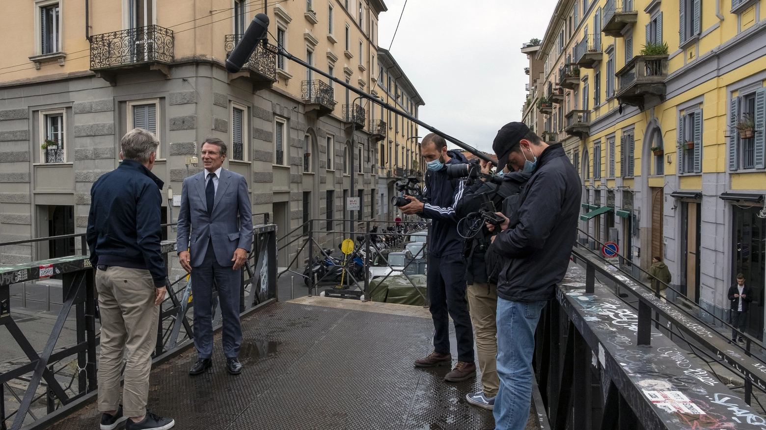 Alessandro Spada e John Dickie durante le riprese