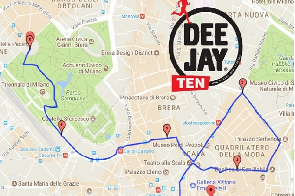 Deejay Ten a Milano, il percorso da 5 km