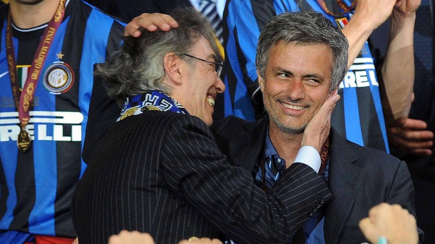 Mourinho e Moratti il 22 maggio 2010 a Madrid