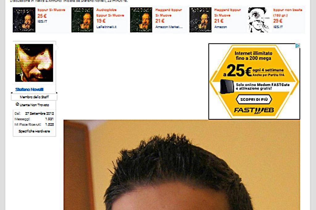 La pagina dell'azienda dove lavorava Bruno Gulotta listata a lutto