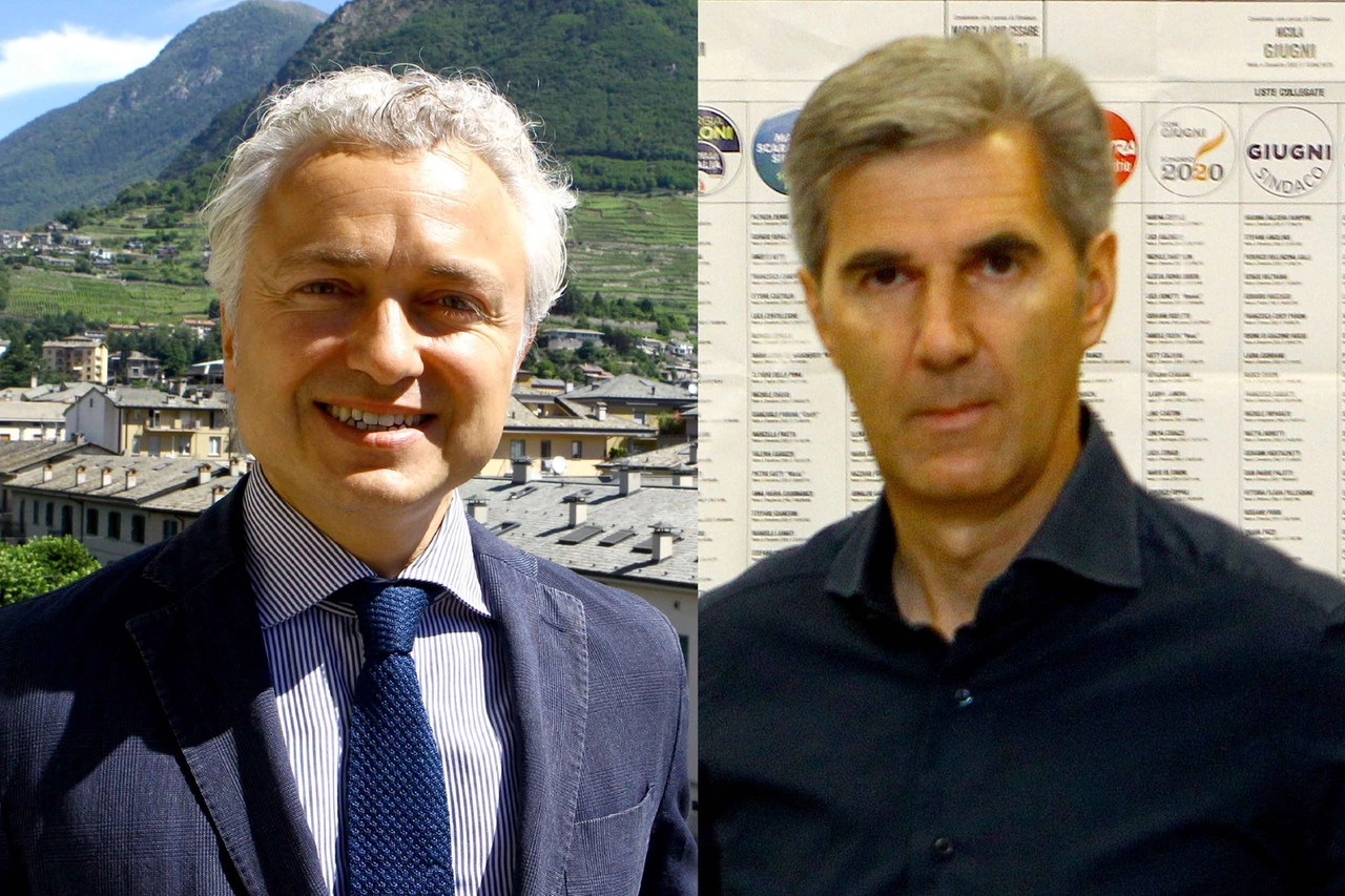 Sondrio - Nicola Giugni (centrosinistra) e a destra Marco Scaramellini (centrodestra)