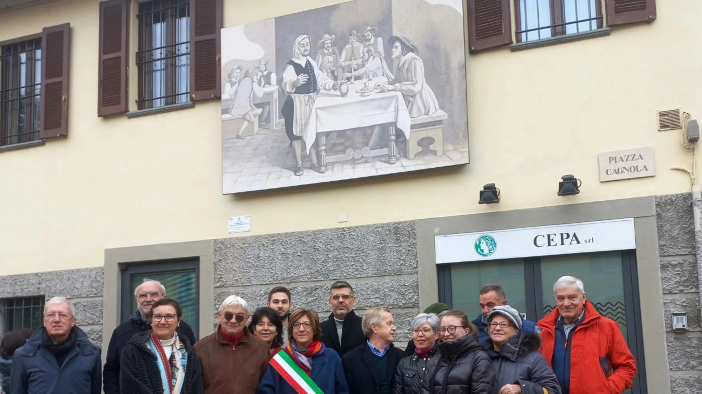 L'opera che rievoca la sosta di Renzo all'osteria di Gorgonzola
