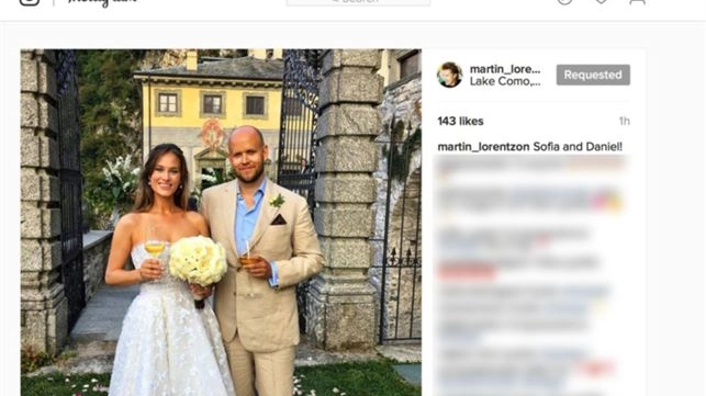 Il matrimonio di Mr Spotify e Sofia Levander a Torno (Foto Facebook)