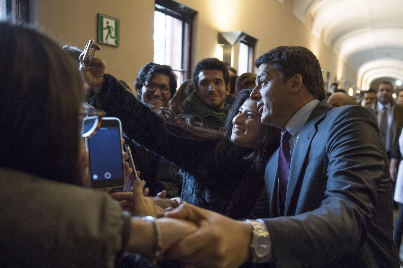 Il presidente del Consiglio Matteo Renzi alla Cattolica di Milano 
