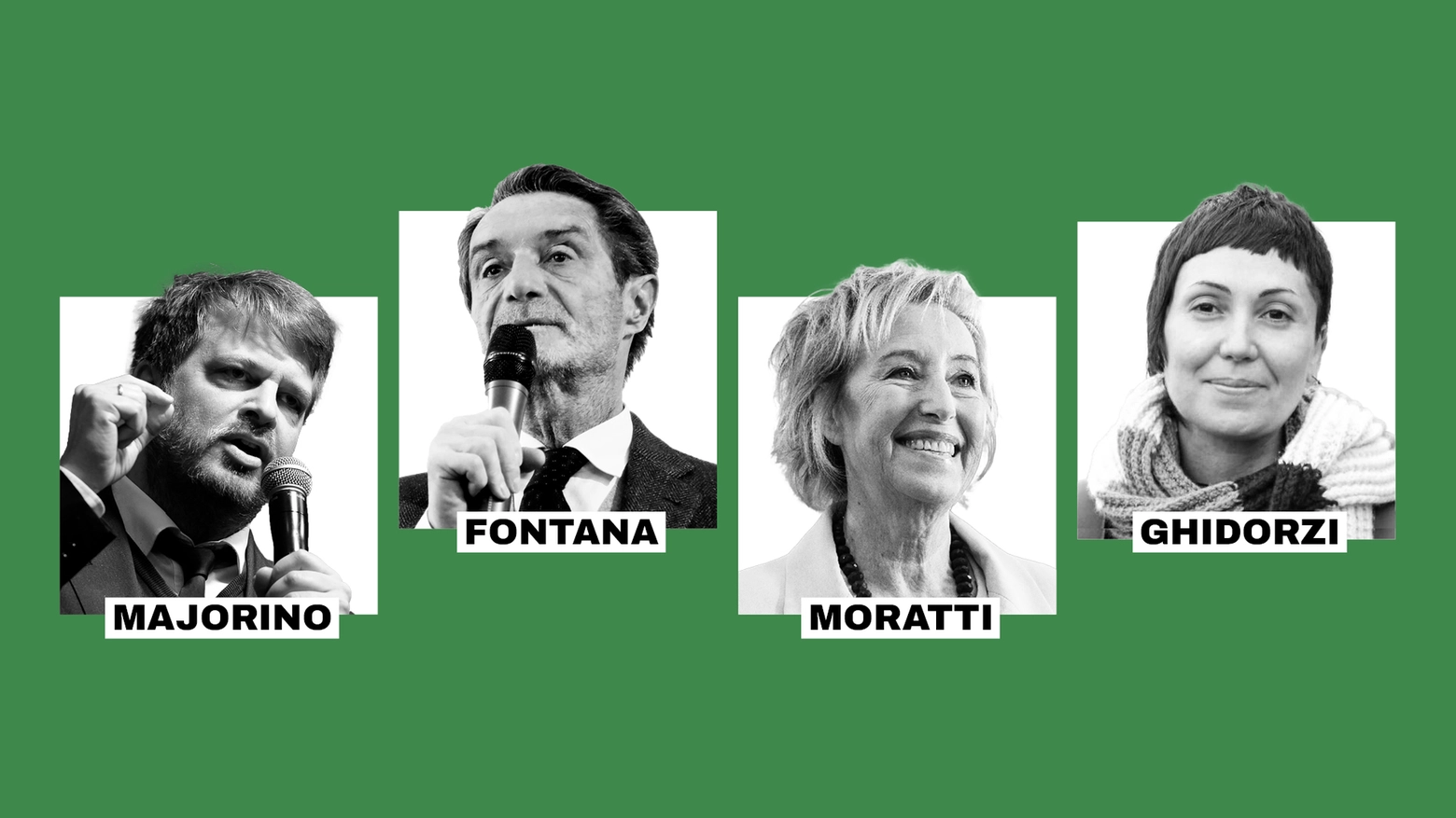 I quattro candidati alle elezioni regionali in Lombardia