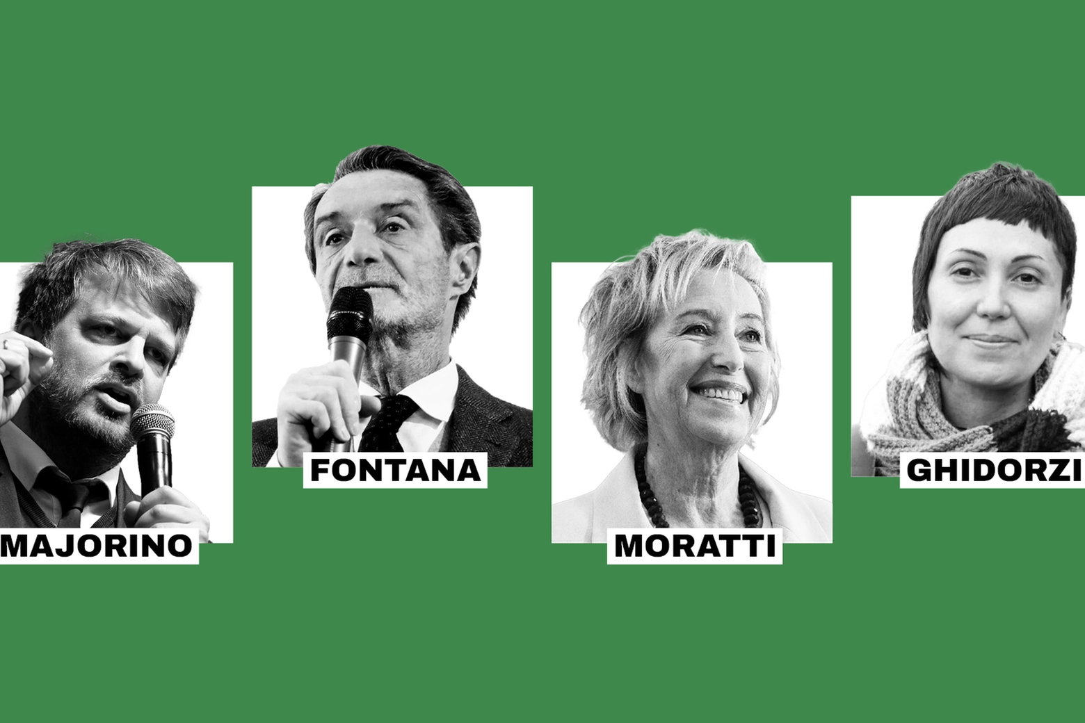 I quattro candidati alle elezioni regionali in Lombardia