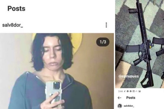 Salvador Ramos ha postato la foto con i due fucili
