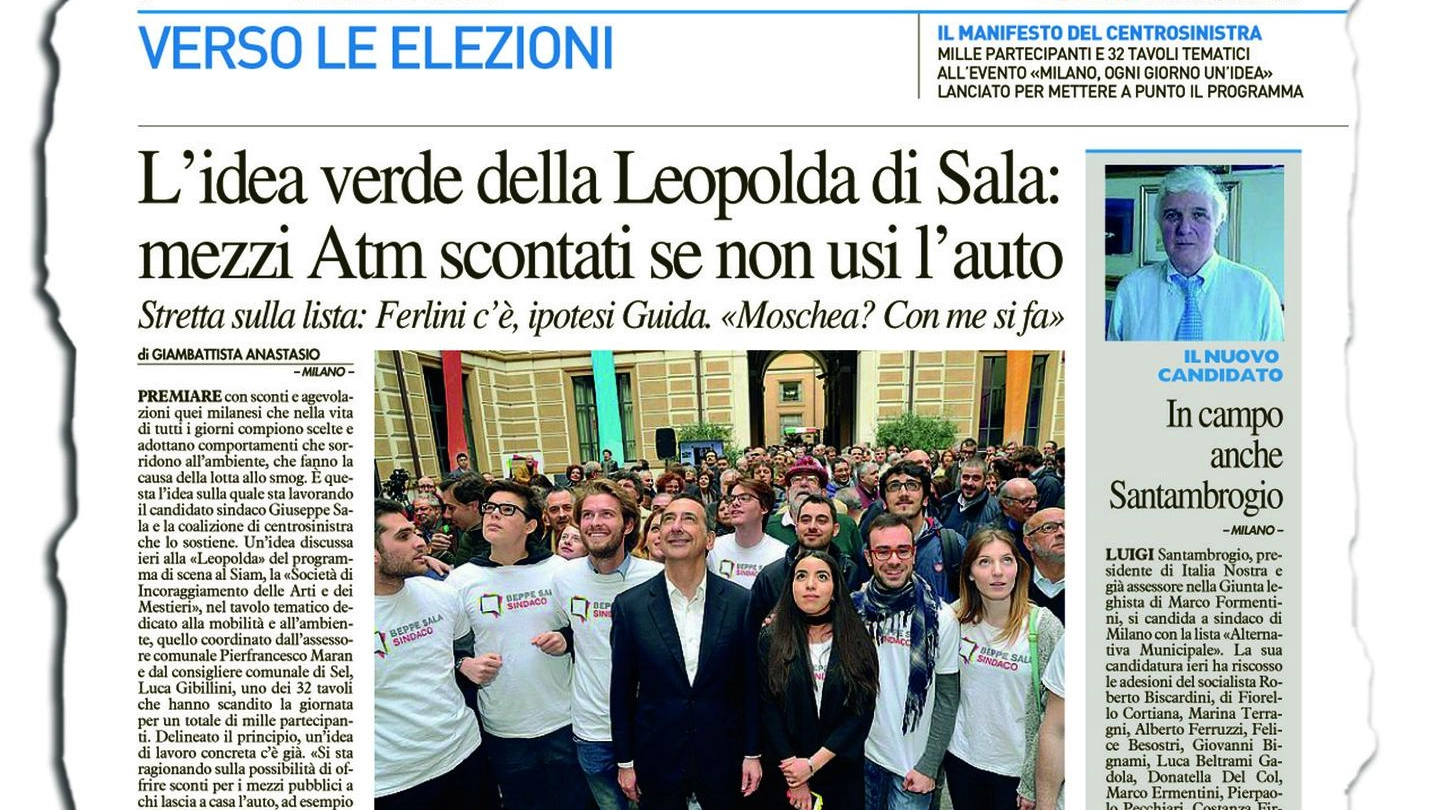 DIETROFRONT A sinistra la promessa elettorale del sindaco Giuseppe Sala quando era  in corsa per Palazzo Marino