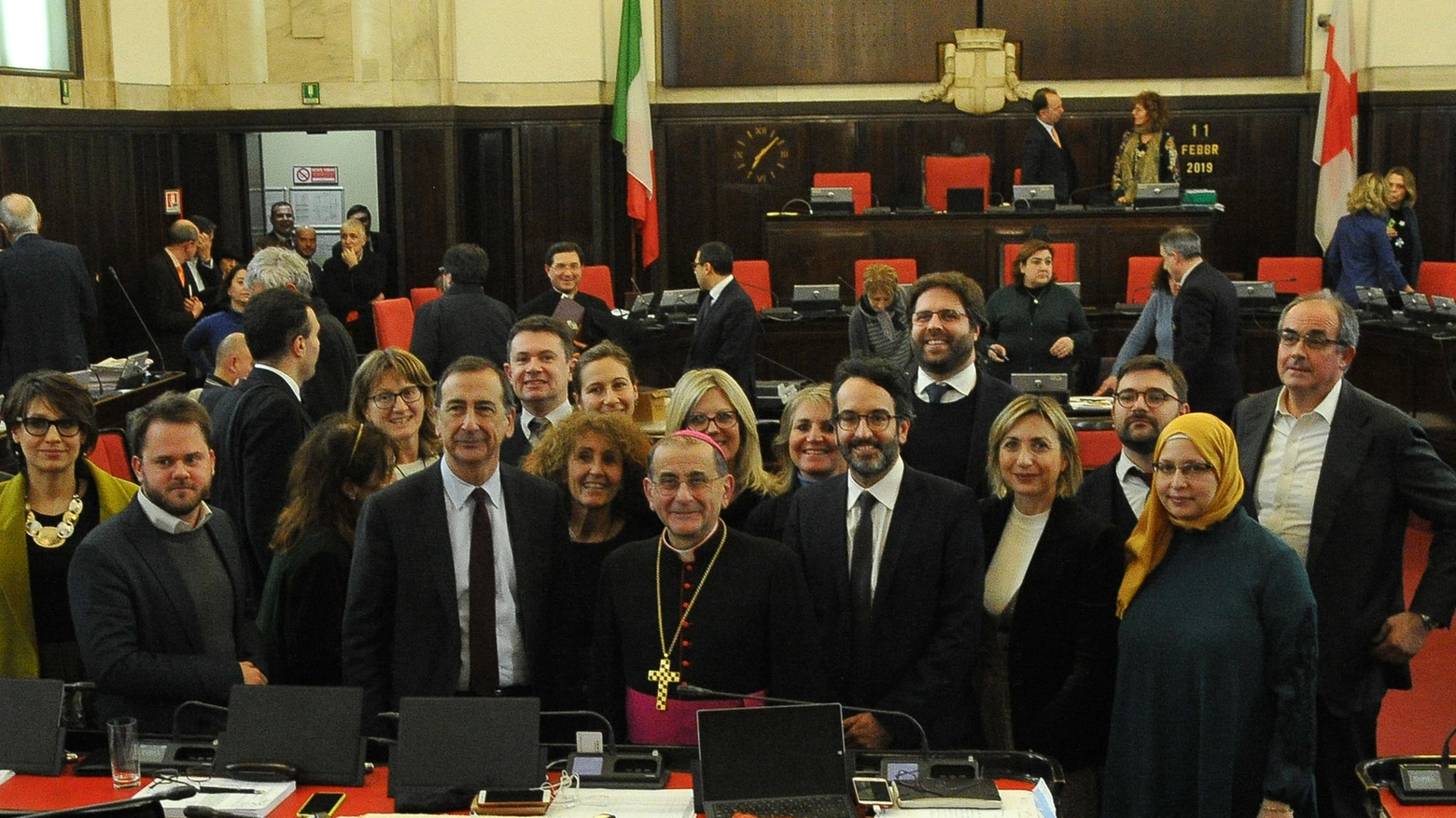 L'arcivescovo di Milano Mario Delpini in Consiglio comunale
