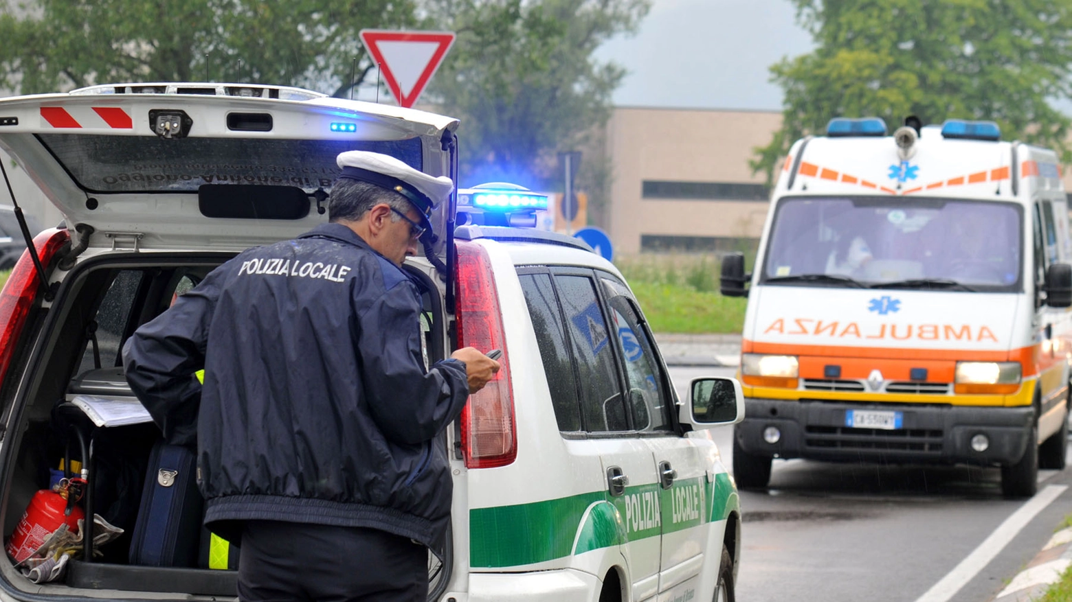 I soccorsi a Paderno d'Adda e i rilievi della Polizia locale