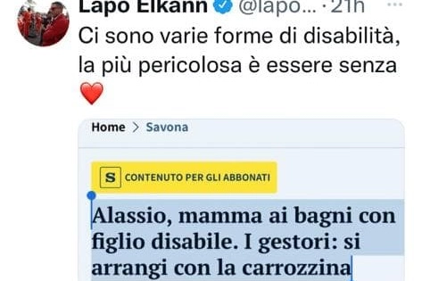 Il tweet di Lapo