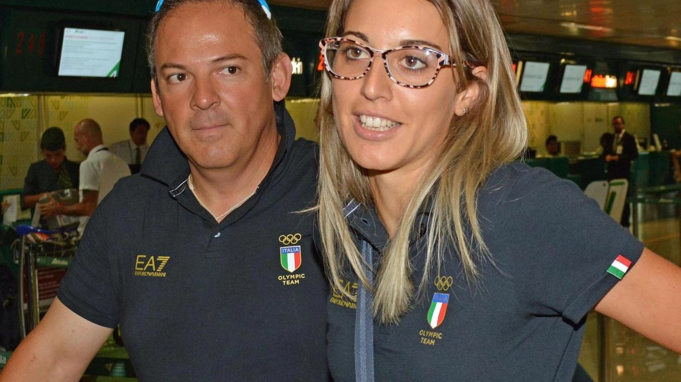 Giovanni Pellielo e Jessica Rossi in partenza