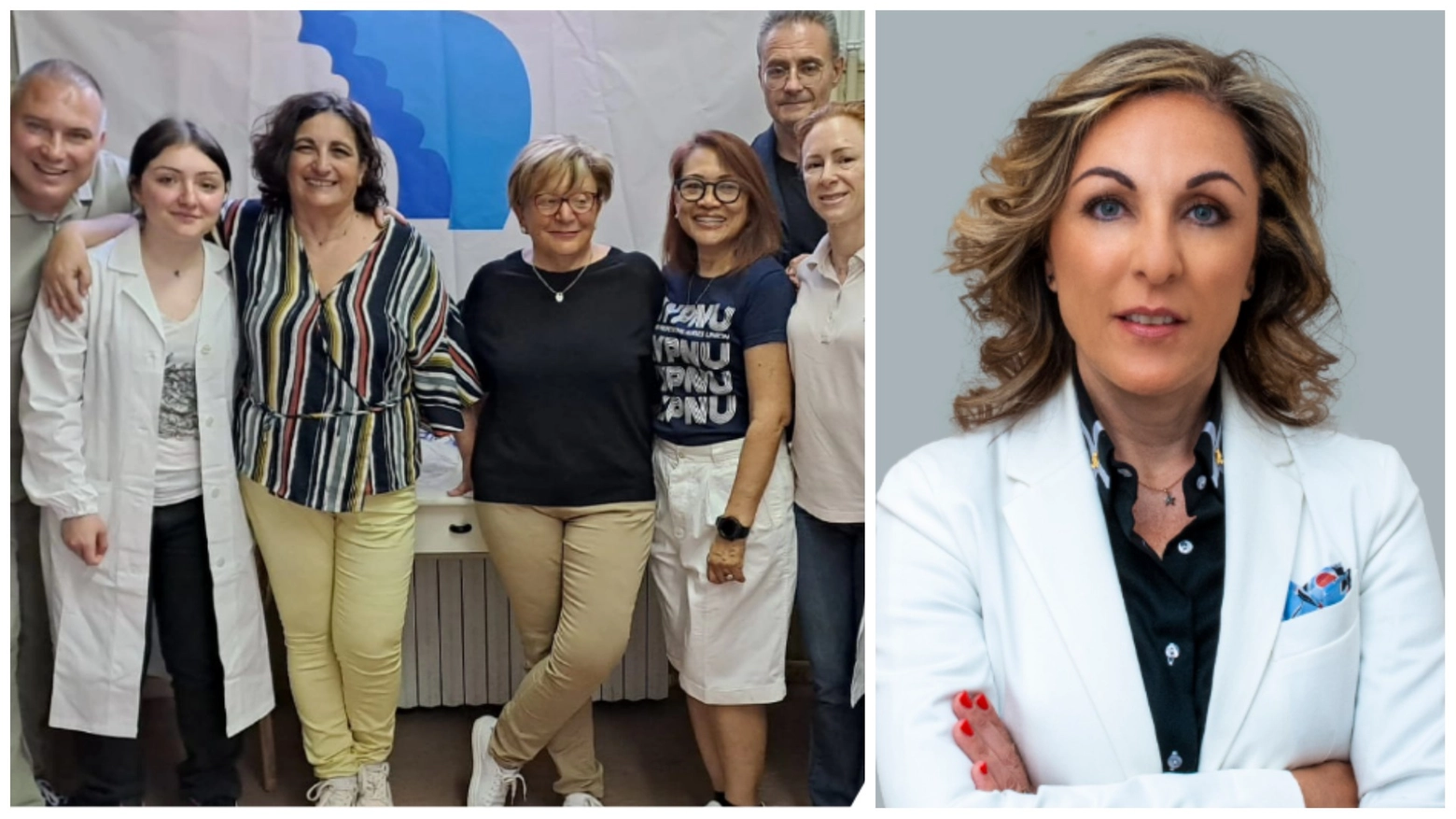 La squadra di Ali di Leonardo e la presidente dell'associazione Maria Gabriella Scrimieri