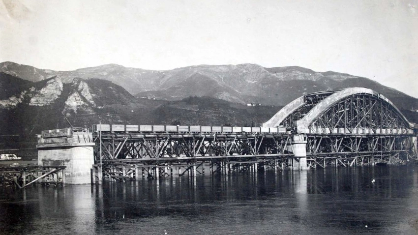 Il ponte di Brivio in costruzione