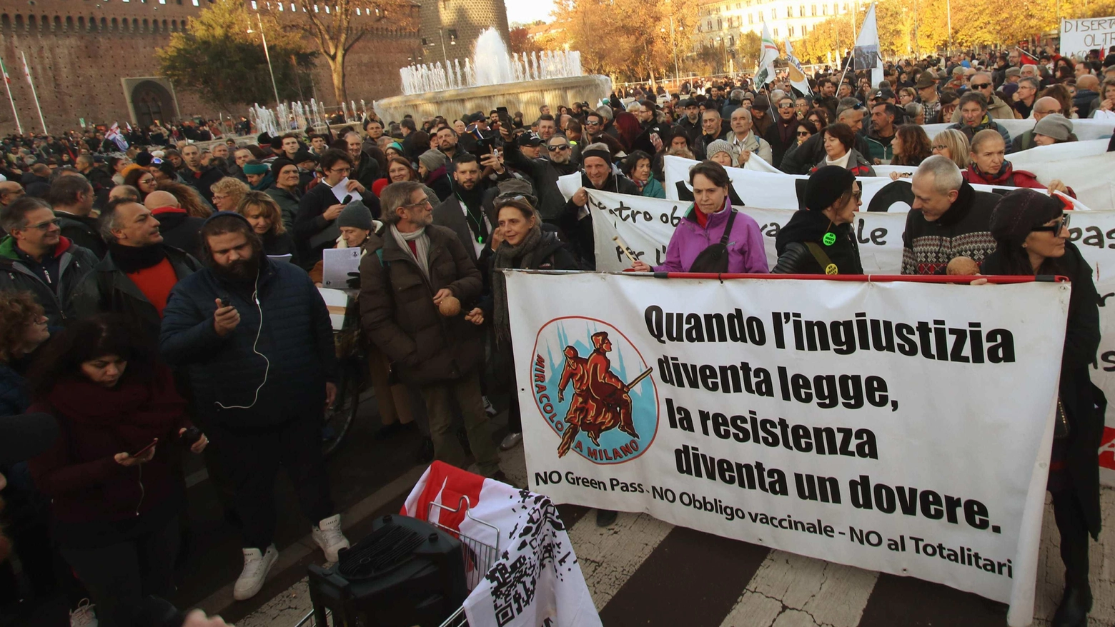 Manifestazione contro l'obbligo vaccinale (Archivio)