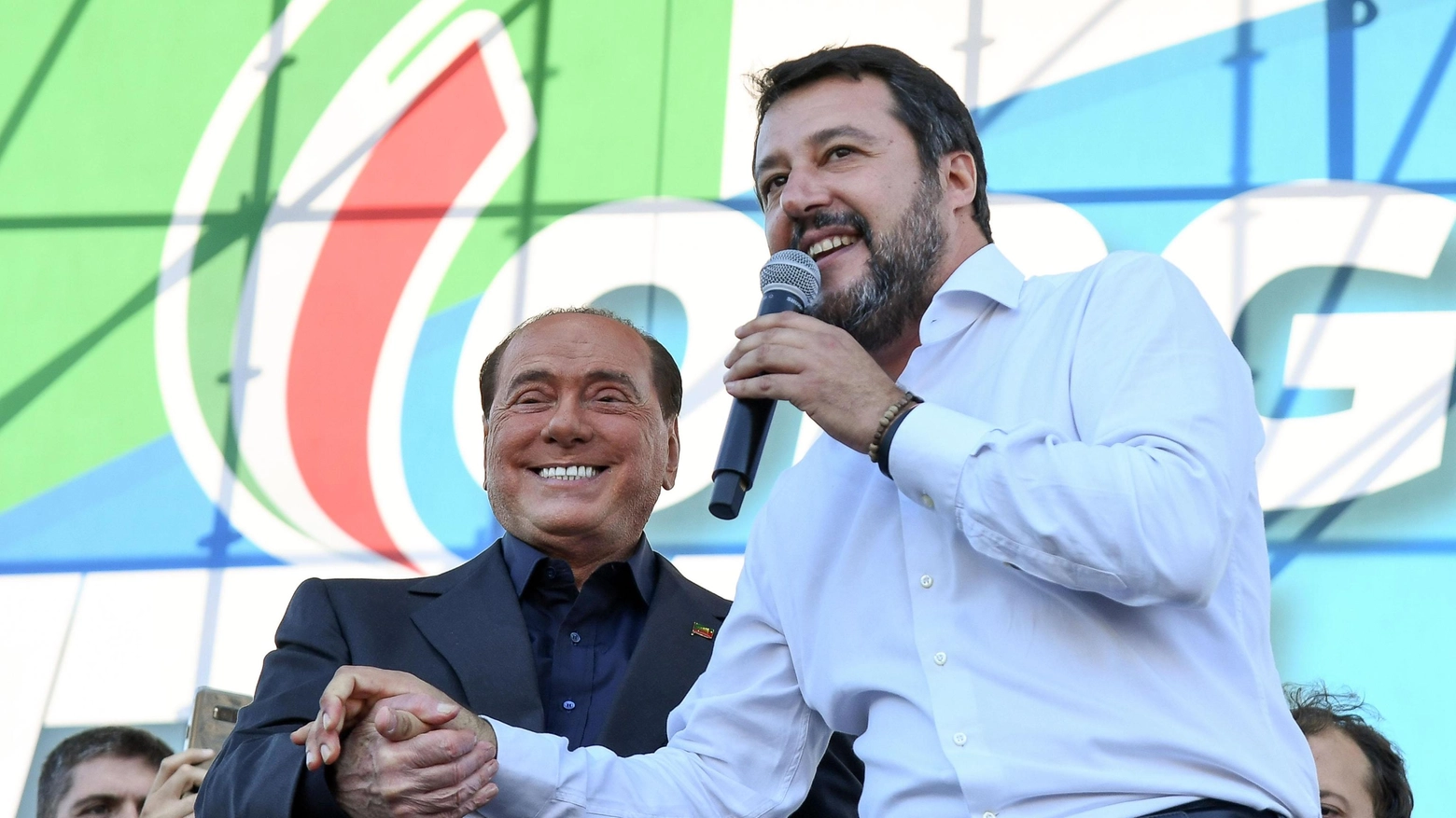 Matteo Salvini e Silvio Berlusconi (Ansa)