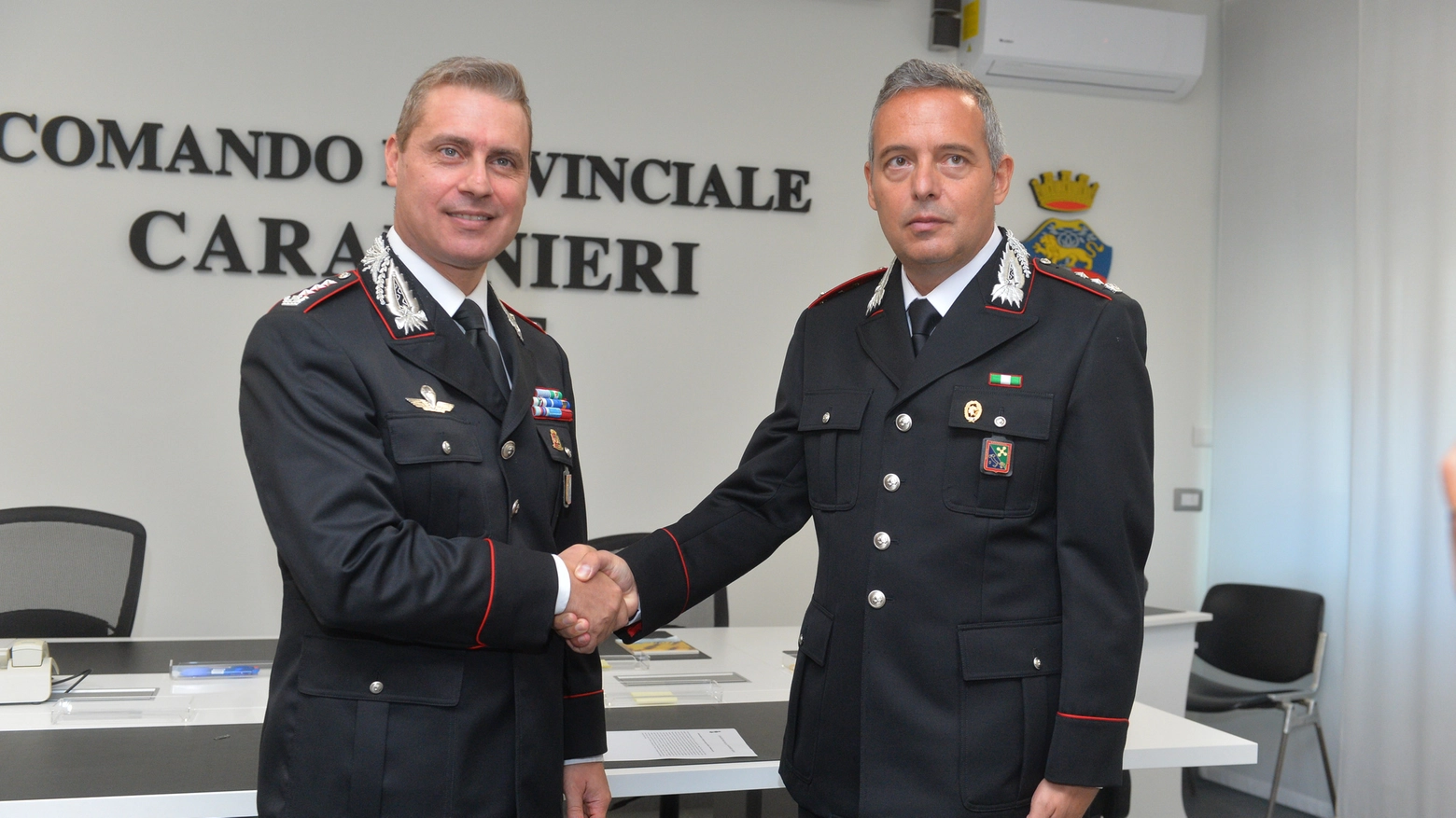 Andrea Poletto con il comandante provinciale dell’Arma, Marco Gagliardo