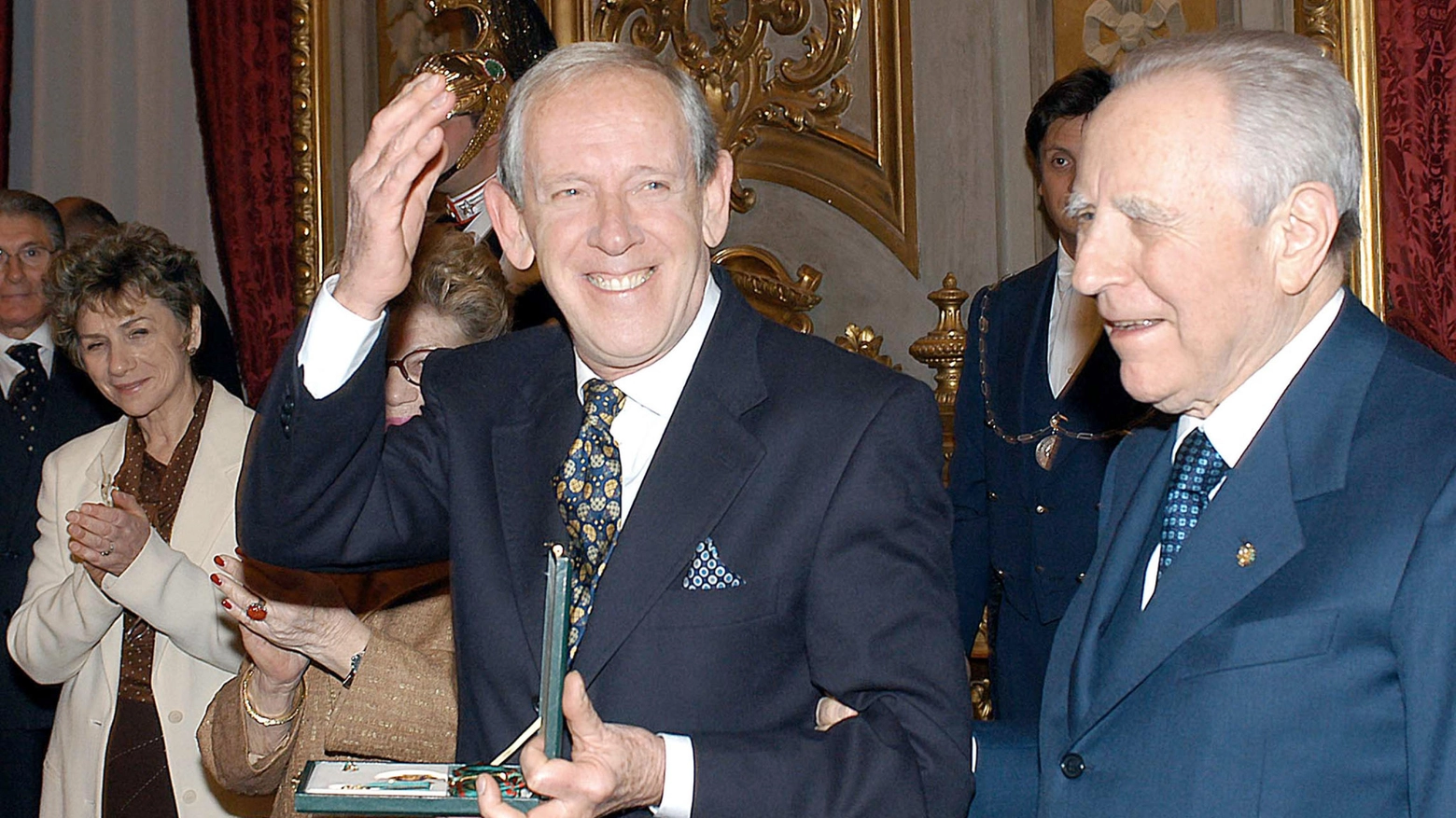 Enzo Garinei con l'allora presidente della Repubblica Carlo Azeglio Ciampi