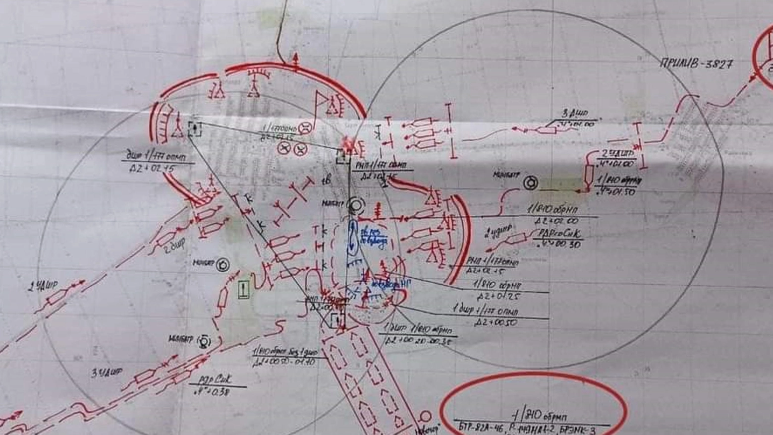 Documenti segreti di pianificazione di una delle divisioni del gruppo tattico battaglione