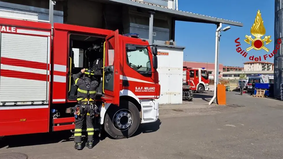 I Vigili del Fuoco intervenuti sul luogo dell'incidente