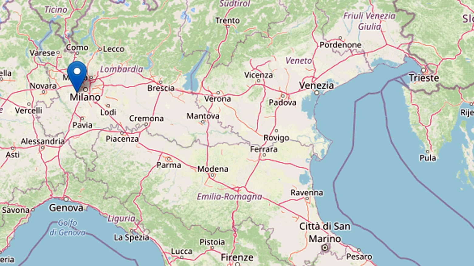 Terremoto in provincia di Milano