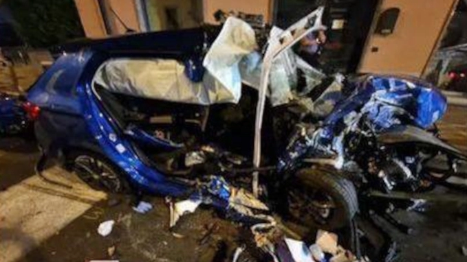 La Skoda Fabia dopo l'incidente