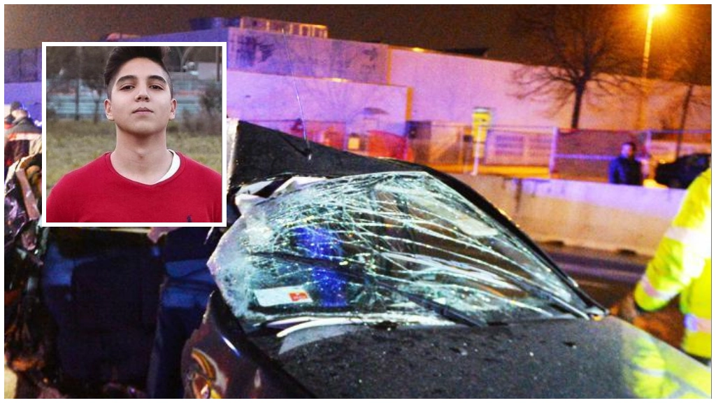 Isac Djamel Beriani e l'auto che l'aveva travolto