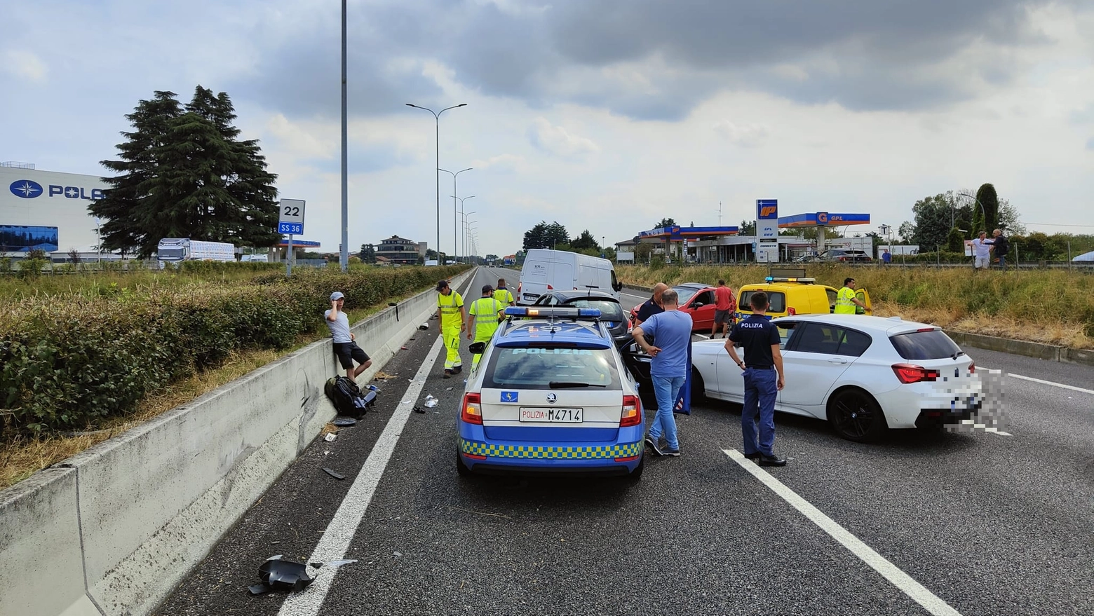 Incidente sulla Statale 36 all'altezza di Carate Brianza Incidente sulla Statale 36 all'altezza di Carate Brianza