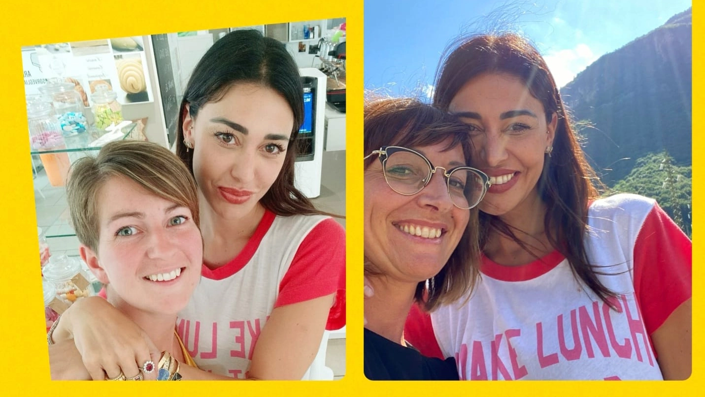 I selfie con Belen Rodriguez nella pasticceria di Sellaro (Foto Facebook)