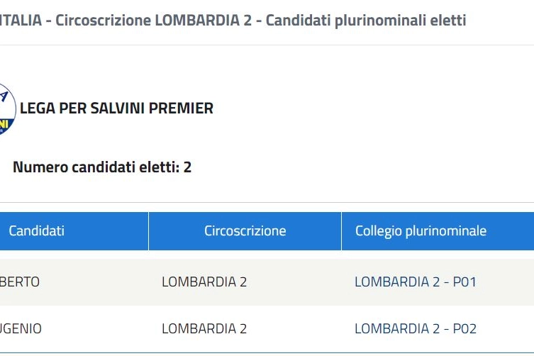 La schermata del sito del Viminale