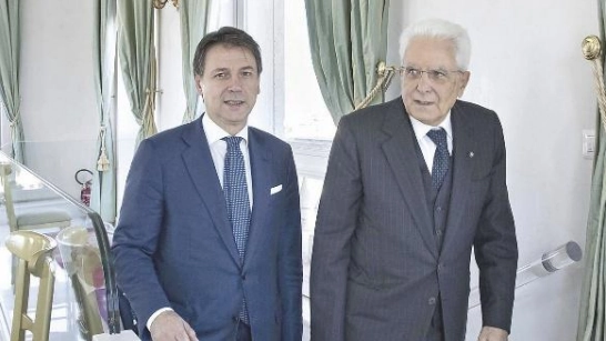 Il premier Giuseppe Conte e il presidente Sergio Mattarella