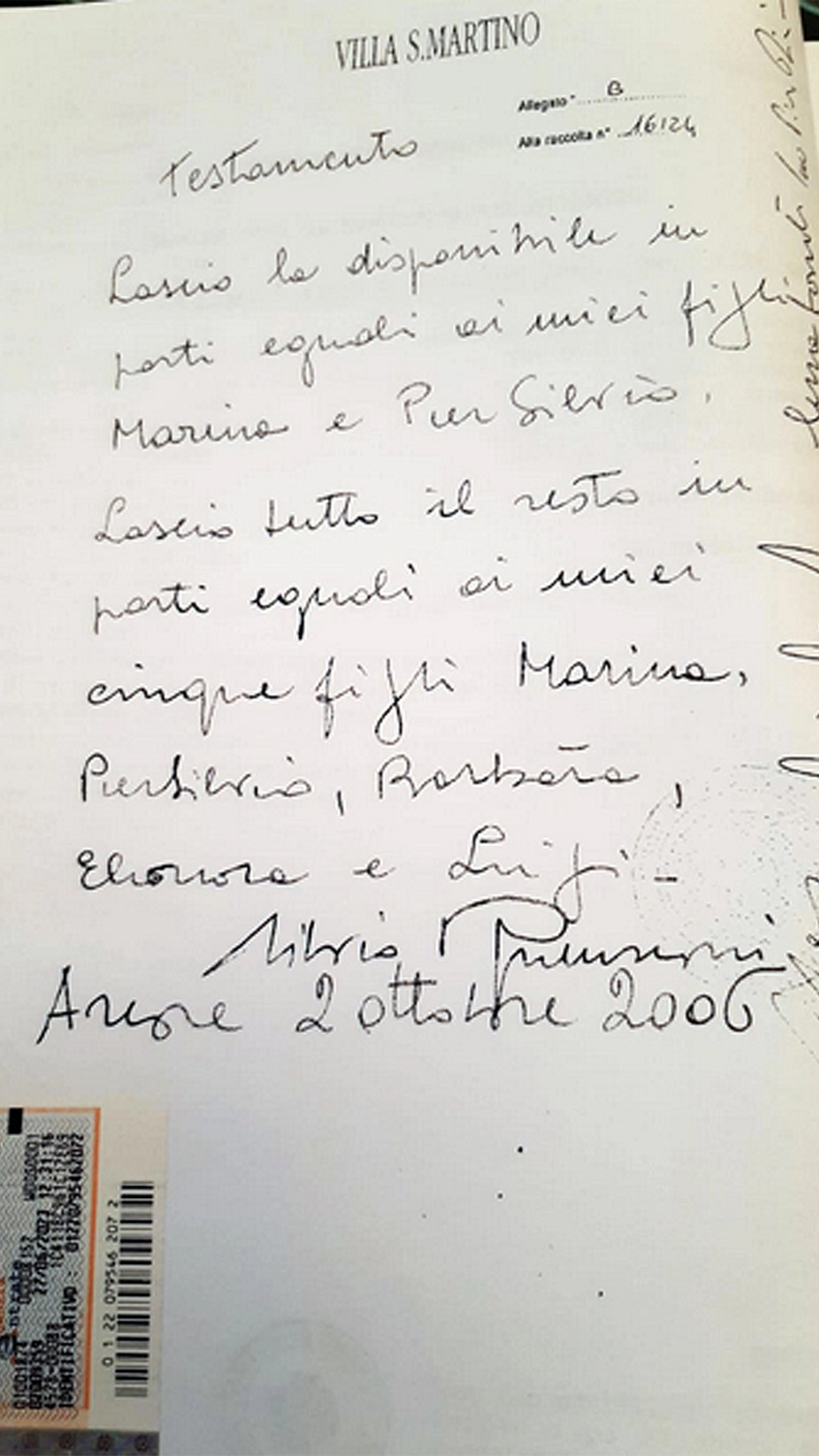 Il testamento di Silvio Berlusconi