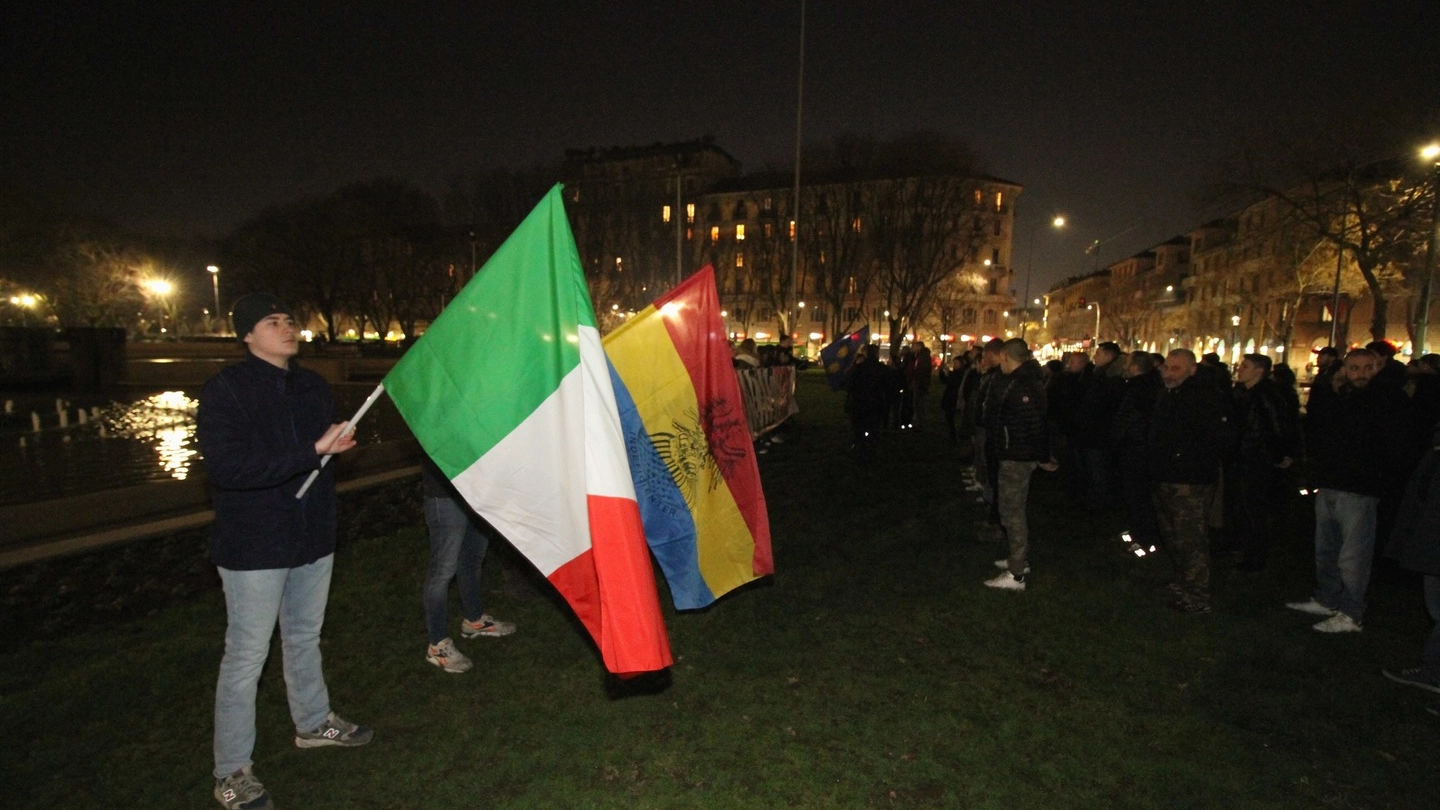 Una manifestazione di CasaPound a Milano