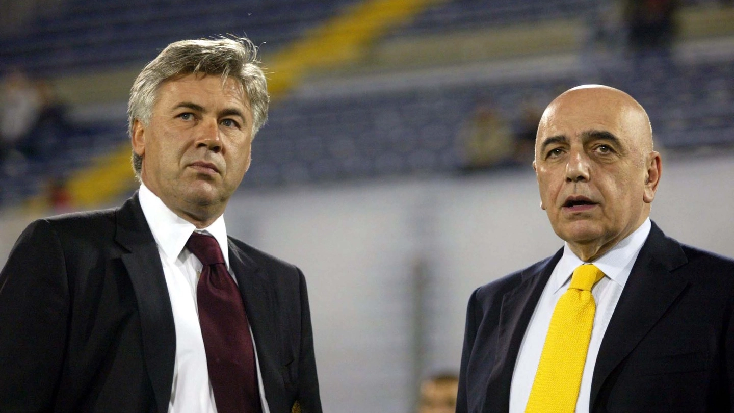 Carlo Ancelotti e Adriano Galliani (Newpresse)