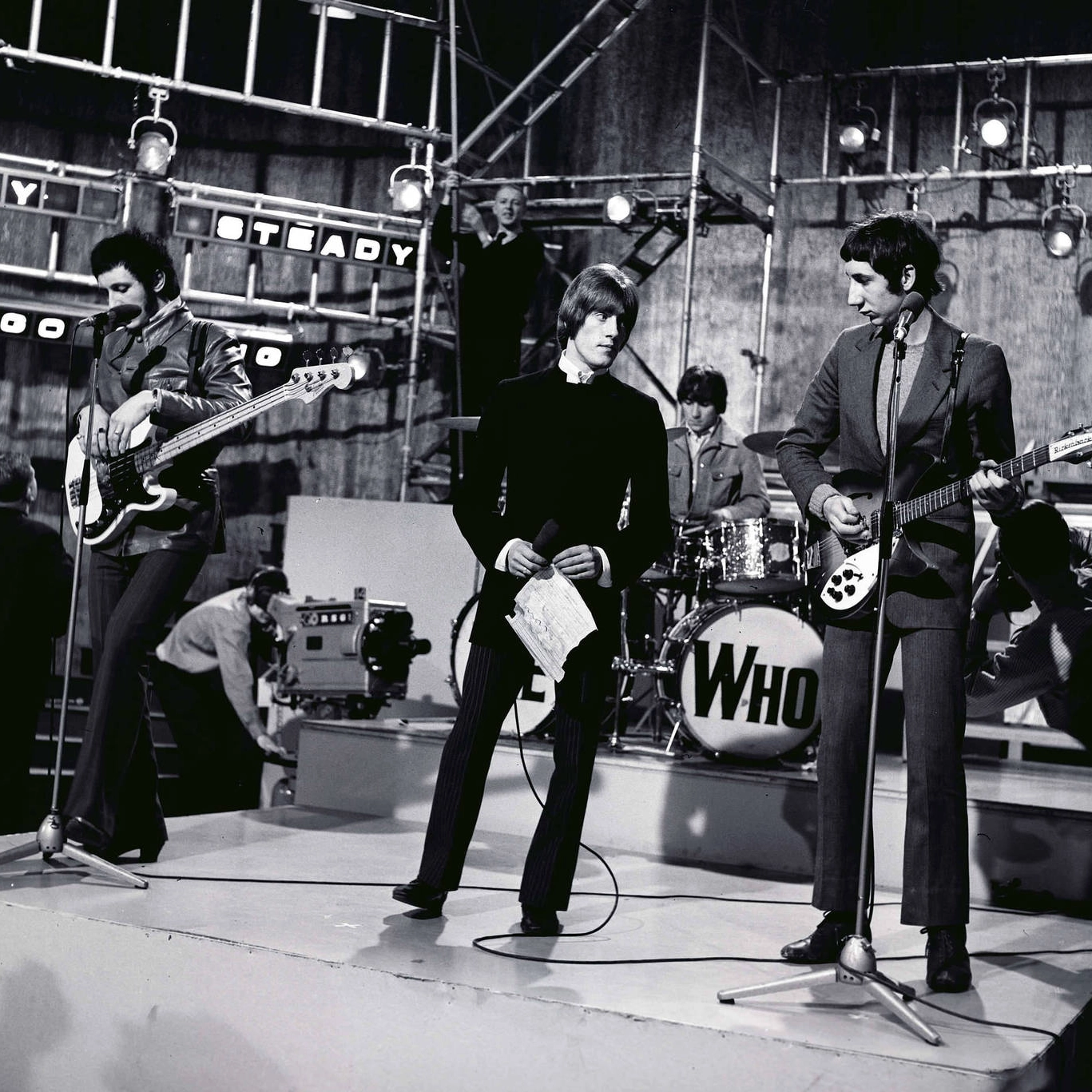 Gli Who in uno scatto di fine anni '60: la trasmissione è Ready, steady, go