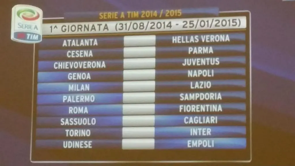 Serie A, ecco il calendario
