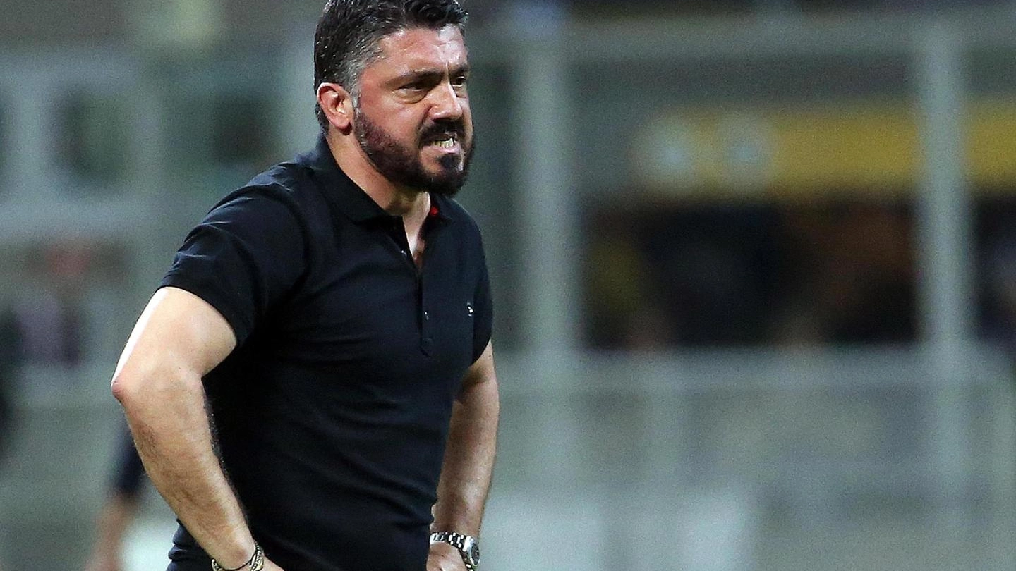 La tensione di Gennaro Gattuso durante la partita col Benevento (Ansa)