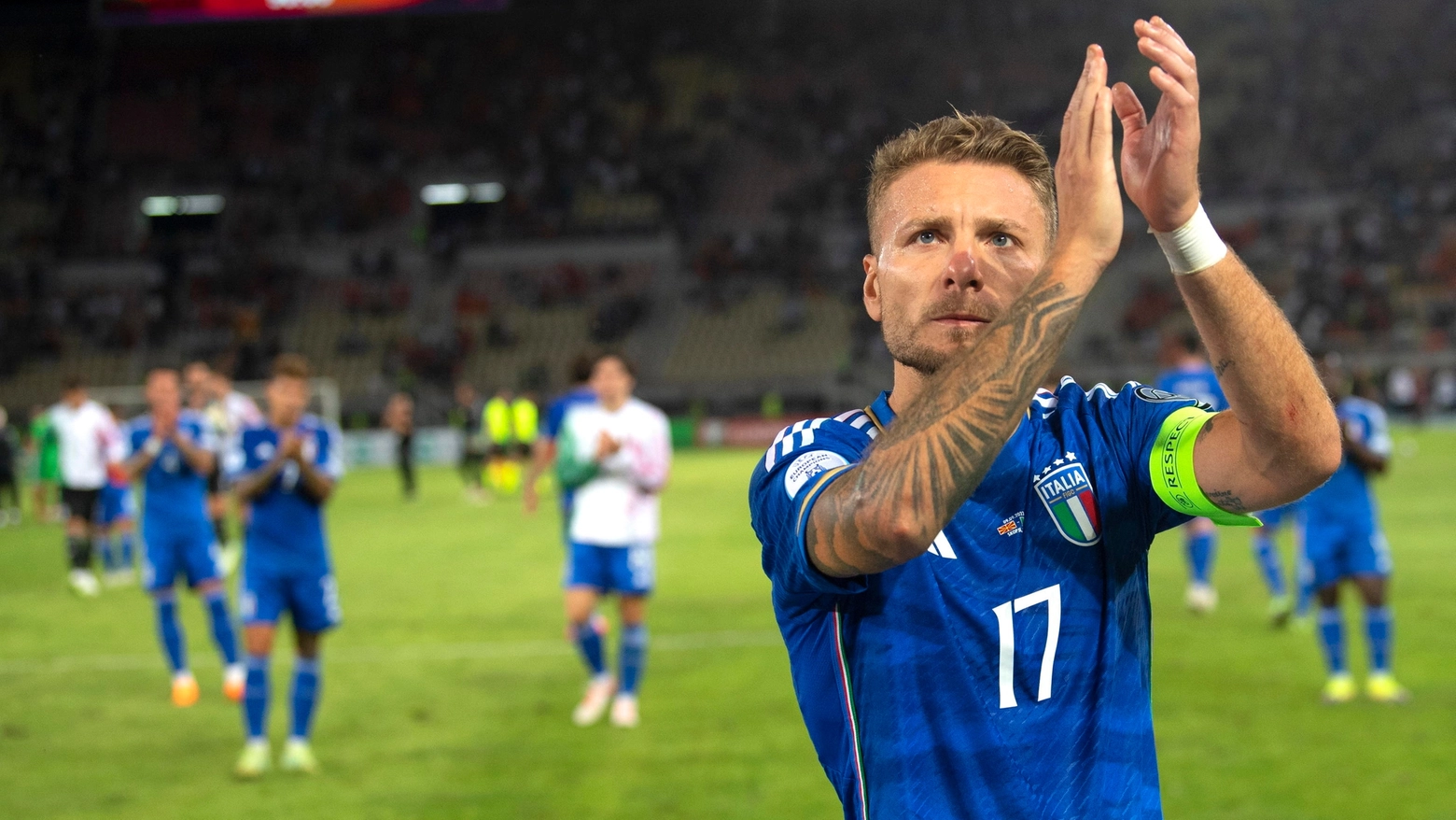 Ciro Immobile al termine della partita tra Italia e Macedonia del Nord
