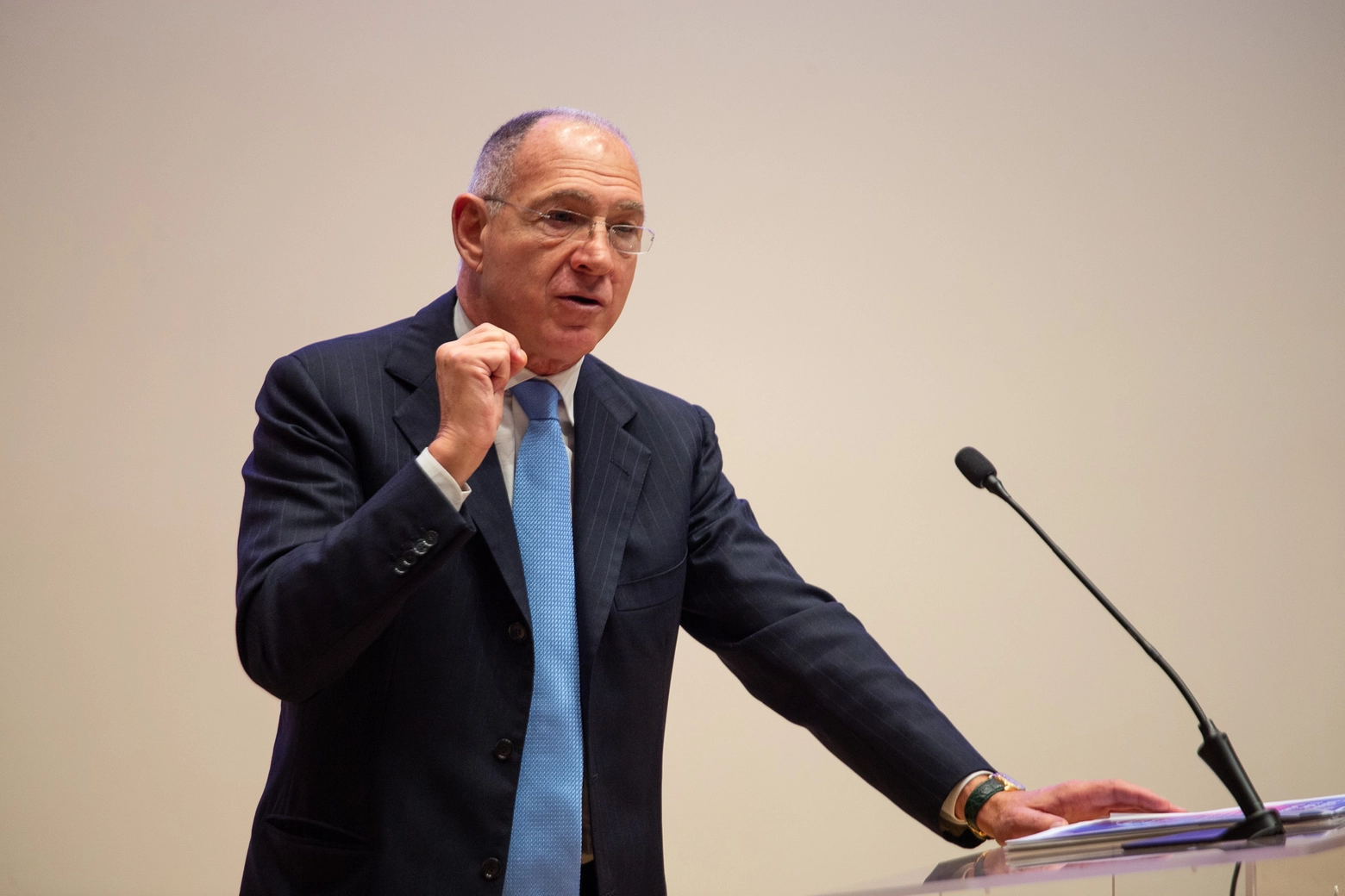 Sergio Dompè durante il Milano Life Science Forum (Foto Canella)