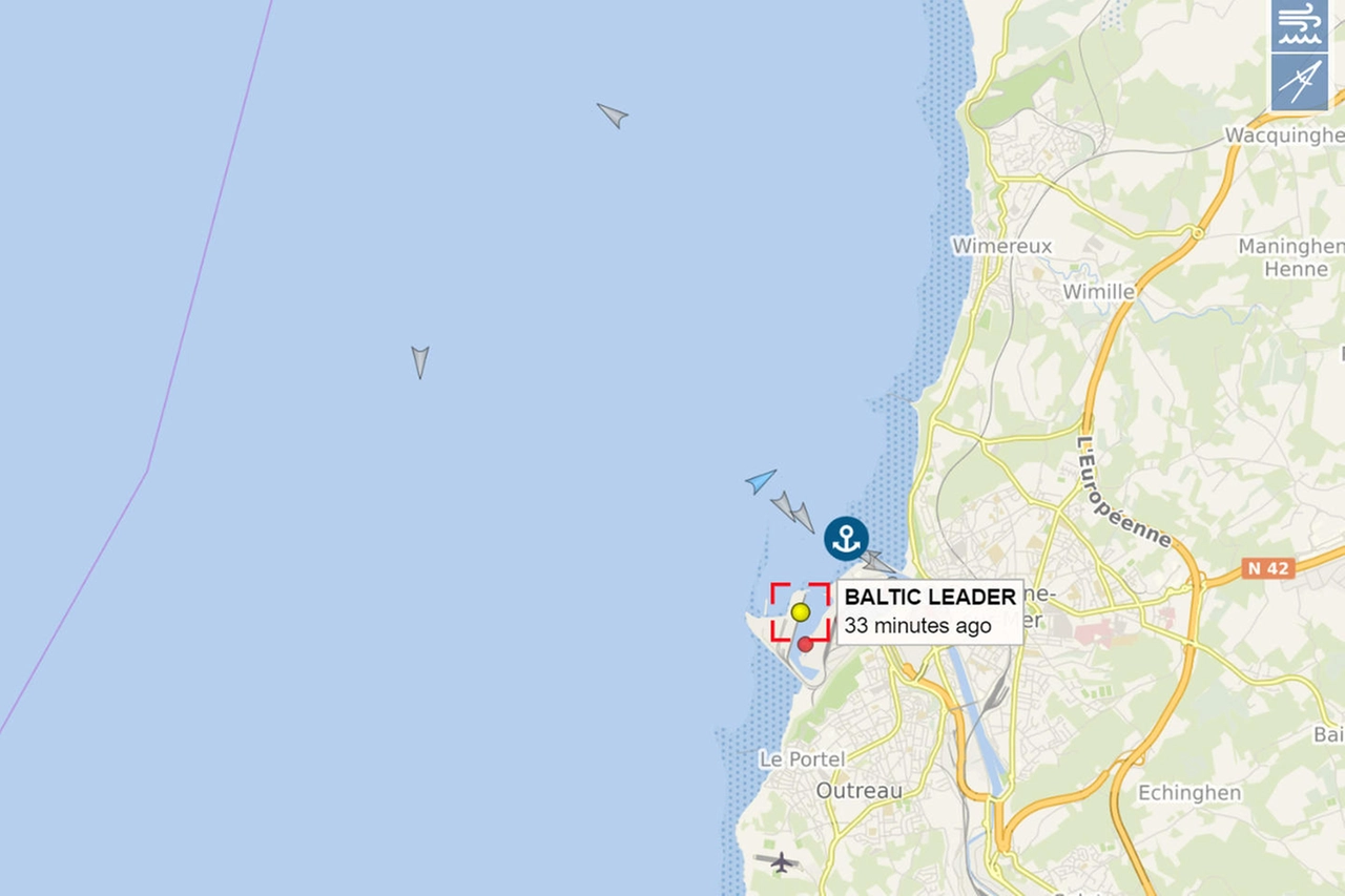 La mappa mostra il punto in cui la nave russa è stata bloccata