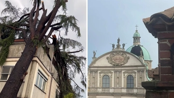 Vigevano, violento temporale: albero cade sull’ospedale, chiusa la statale Vigevanese