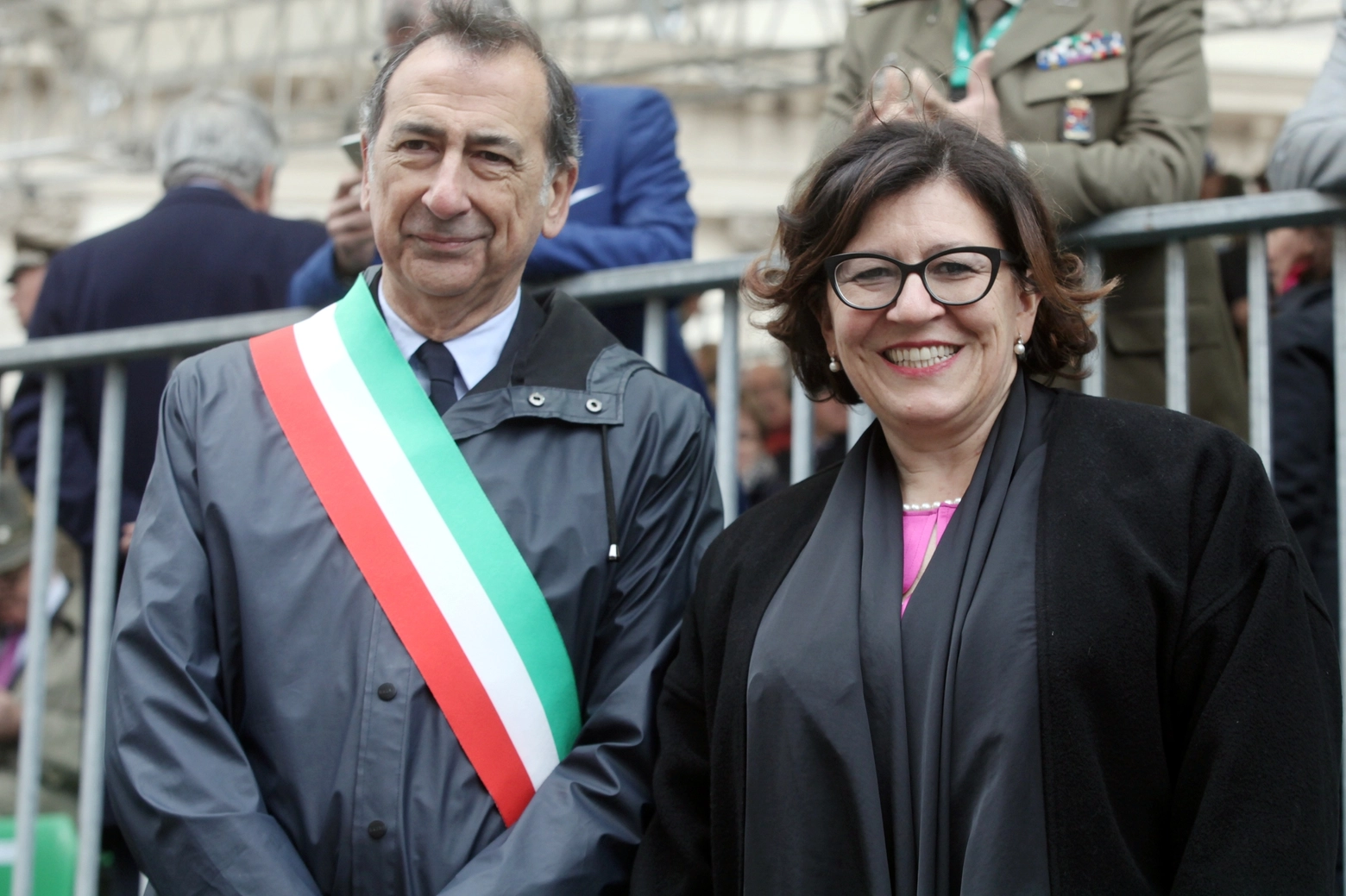 Il ministro della Difesa Elisabetta Trenta e il sindaco di Milano Seppe Sala