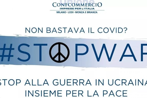 Locandina Confcommercio contro la guerra in Ucarina